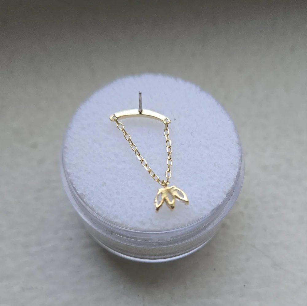 14k yellow gold single threadless end - Picture 5 of 6